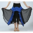 thumbnail image 3 of Asymmetry Hem Ruffle Women's Flamenco Ballroom Paso Doble Dance Skirts, 3 of 3