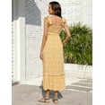 thumbnail image 7 of OYang Smocked Maternity Boho Summer Dress Casual Spaghetti Strap Ruffle Sleeveless Swing Maxi Dress Yellowe L, 7 of 7