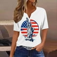 thumbnail image 2 of womens t shirts Women's Casual Independence Day Printed Short Sleeve V-Neck Top graphic tees for women, 2 of 5