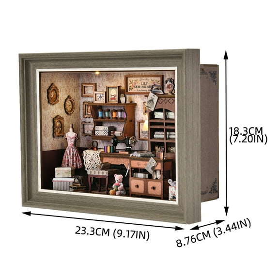 Book Nook Kit Fireplace DIY 3D Wooden Puzzle Photo frame ornament Bookshelf Dollhouse Model Bookend Building Home Decoration