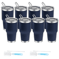 thumbnail image 1 of Paquete de 8 vasos térmicos de acero inoxidable de gran capacidad de 30 oz, diseño de doble pared al vacío para un aislamiento térmico duradero (frío y calor), material apto para alimentos,, 1 of 21