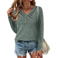 thumbnail image 5 of Zeagoo Womens Trendy Pullover Tops Long Sleeve Tunic Shirts V Neck Womens Fall Tunic Tops for Women 2025 Casual Blouse Sweatershirts, 5 of 7