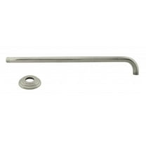 Westbrass 1/2" IPS x 19" IPS 90-Degree Rain Shower Arm with Flange, Satin Nickel