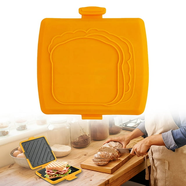 Microwave Toastie Sandwich Maker with Adjustable Silicone Straps Wireless Toastie Maker Nonstick Plate Technology Sandwich Toaster for Cooking Delicious Sandwiches