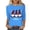 Blue, variant on Women's Christmas Tops 3/4 Length Sleeve T-shirts Xmas Tree Lights Printed Crew Neck Holiday Plus Size Clothes (XL, White)