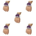 thumbnail image 2 of relayinert Unique Stretch Wristband With Handmade Satin Roses For Stylish Look Easy To Wear N7 Grape Purple 5Set, 2 of 6