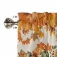 thumbnail image 5 of Valances for Windows, Retro Fall Orange Maple Leaf Pumpkin Linen Texture Rod Pocket Short Window Valance Curtains Holiday Window Treatment for Kitchen Living Room Bathroom, 60"x18", 5 of 6