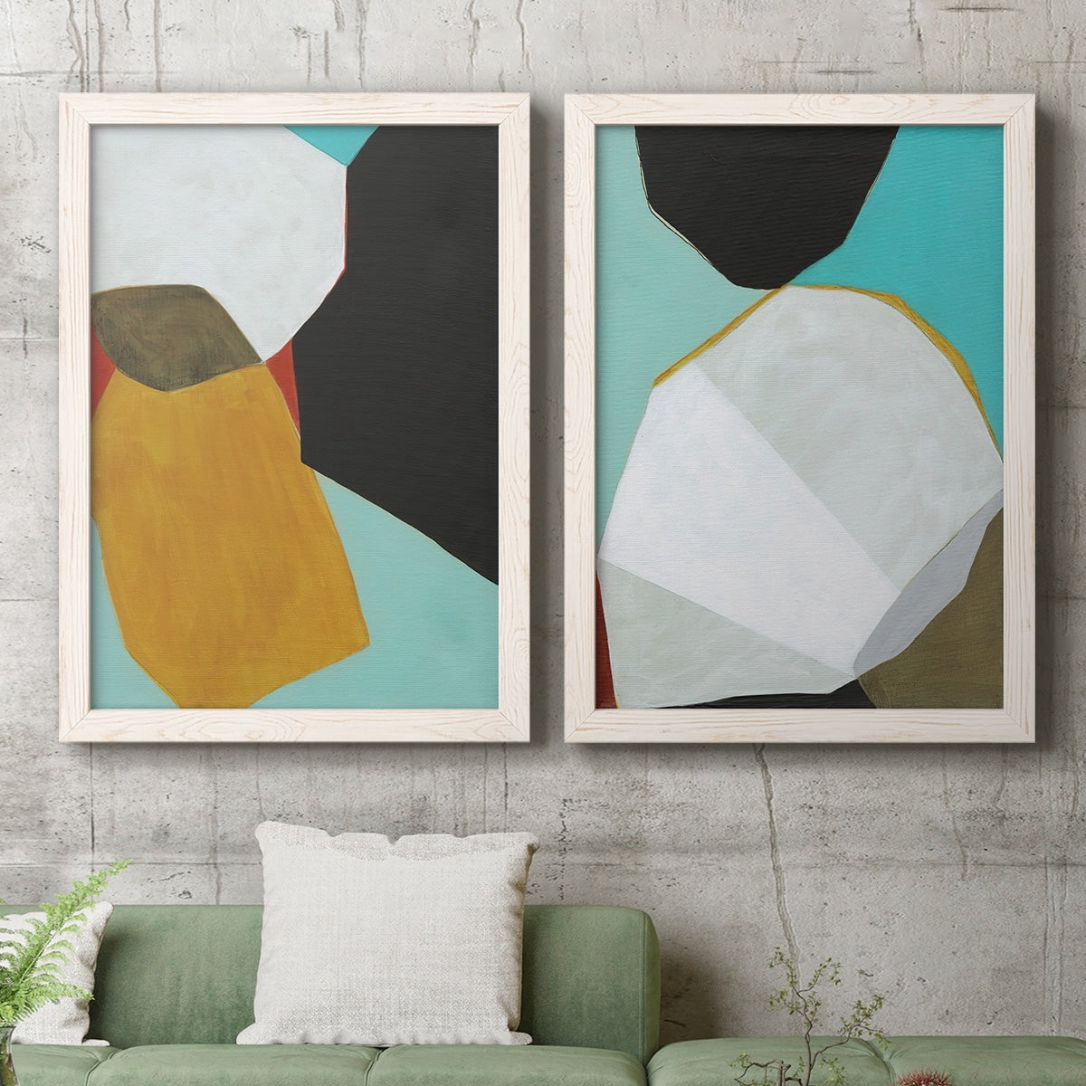 Graphica I - Premium Framed Canvas 2 Piece Set - Ready to Hang