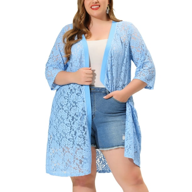 Blue lace cardigan hotsell