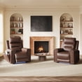 thumbnail image 5 of COLAMY Electric Power Recliner Chair with Triple Motor, Adjustable Power Headrest and Lumbar Support, Heavy Duty Home Theater Seating with LED, USB Type-C Ports, Storage, Dark Brown, 5 of 13