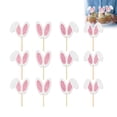 thumbnail image 2 of 24/12PCS Glitter Rabbit Ears Cupcake Toppers Easter Rabbit Theme Happy Birthday Cupcake Picks for Rabbit Happy Easter Birthday Spring Easter Party Cake Decorations, 2 of 7