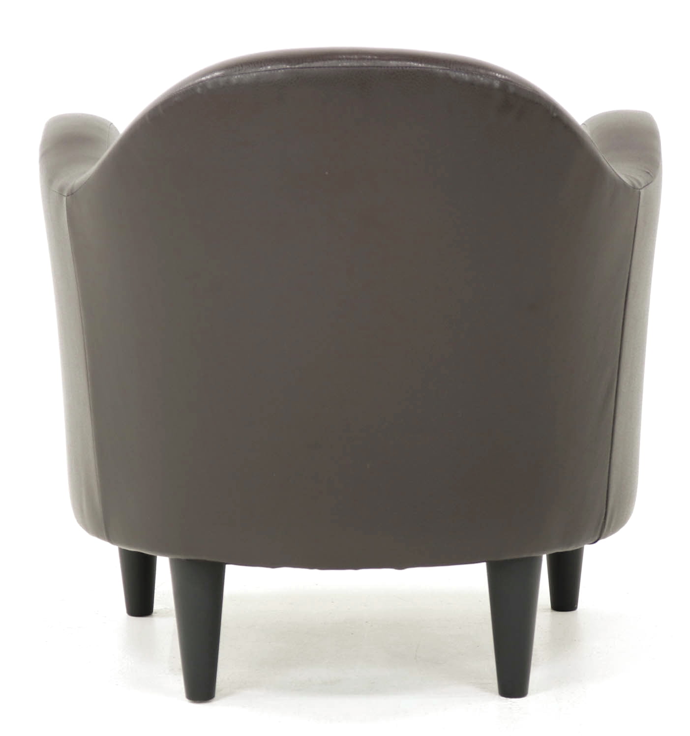 Fox Hill Trading Max Barrell Chair, Brown Faux Leather