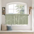 thumbnail image 3 of Sage Green Tier Curtains, Minimalist Abstract Modern White Art Light Filtering Kitchen Curtains, 2Pcs Rod Pocket Half Window Treatments Panels for Sink Cafe Cabinet Camper 27.5x36 Inches, 3 of 9