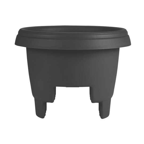 Bloem Deck Rail Planter Deck Rail Planter 12 x 9 Plastic Round Black