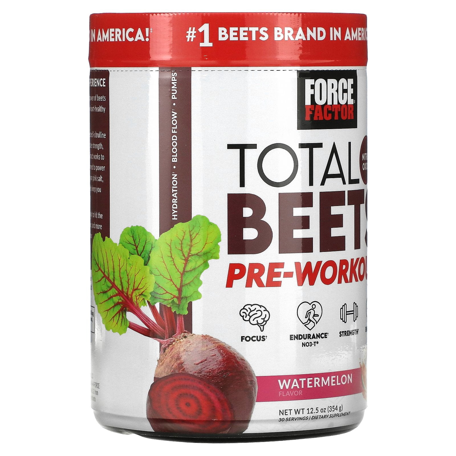Force Factor Total Beets®, Pre-Workout, Watermelon, 12.5 oz (354 g)