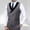 Gray, variant on Afuyipoi Men's Vest Solid Color Mock Pockets Round Neck Fashionable Slim - fit Blue Size 3XL
