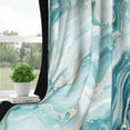 thumbnail image 4 of Dashan Teal Marble Blackout Curtains for Bedroom Living Room Decor Grommet Window Drapes 42x63 Inch,2 Panels, 4 of 7