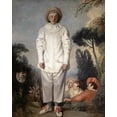 thumbnail image 2 of Watteau, Jean-Antoine 15x18 Black Ornate Wood Framed with Double Matting Museum Art Print Titled - Pierrot, Also Known As Gilles, 2 of 4