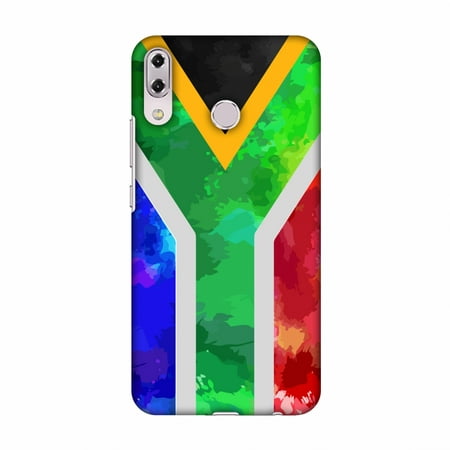 Asus Zenfone 5Z Case, Premium Ultra Slim Handcrafted Designer Hard Snap on Shell Case Back Cover with Screen Cleaning Kit for Asus Zenfone 5Z ZS620KL - South Africa Flag-