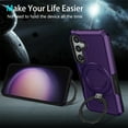thumbnail image 2 of JTCASES for Samsung Galaxy S22 Plus Case, Lens Protective Frame Foldable Rotating Bracket 2-layer Anti-fall Shockproof Anti-scratch Rugged Shell for Samsung Galaxy S22 Plus, Darkpurple, 2 of 9