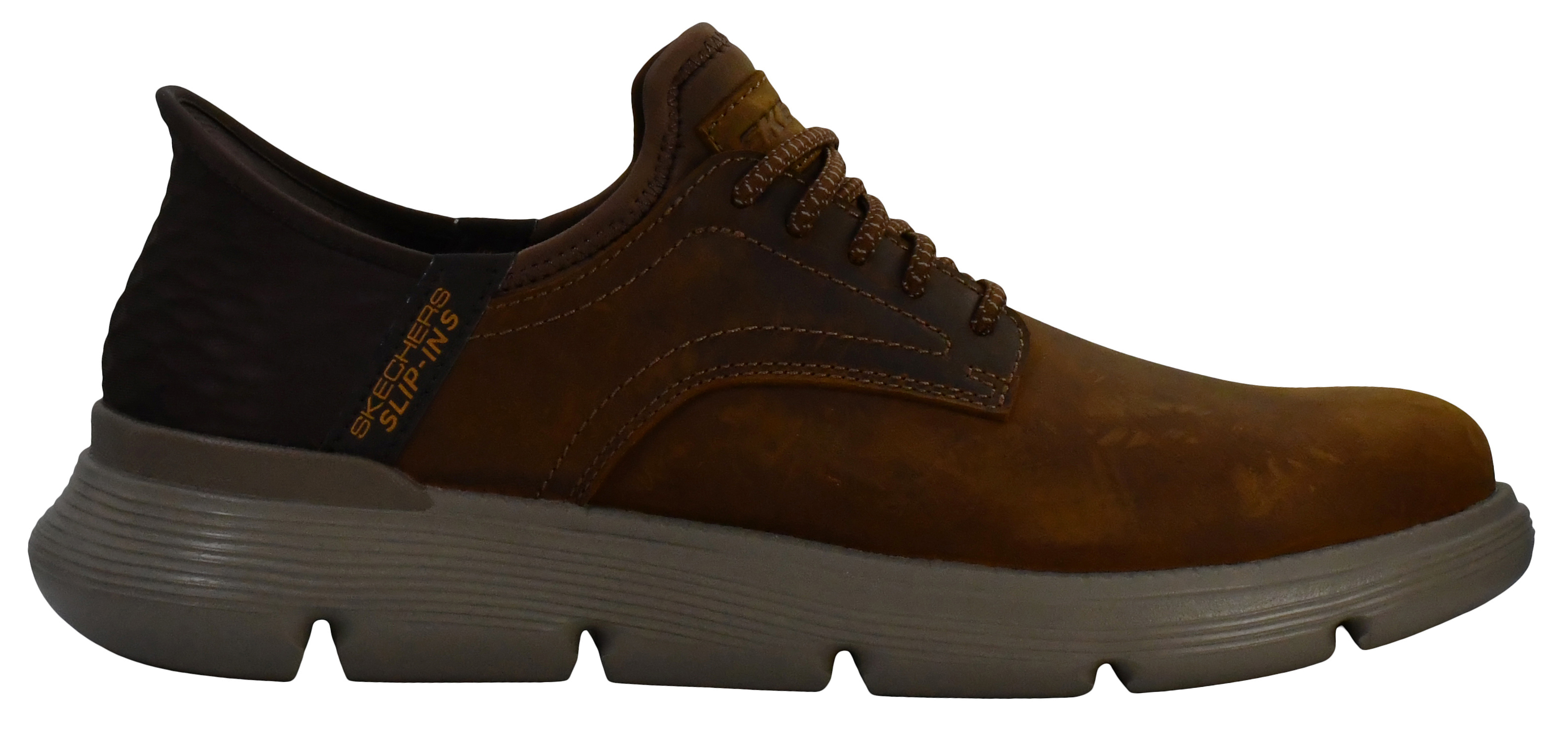 Skechers Hands Free Slip-ins Garza Rubio Men Brown Leather Wingtip Shoes Size 10 Men`s Skechers Slip-ins: Garza Rubio Wingtip Oxford 205304  main image 2