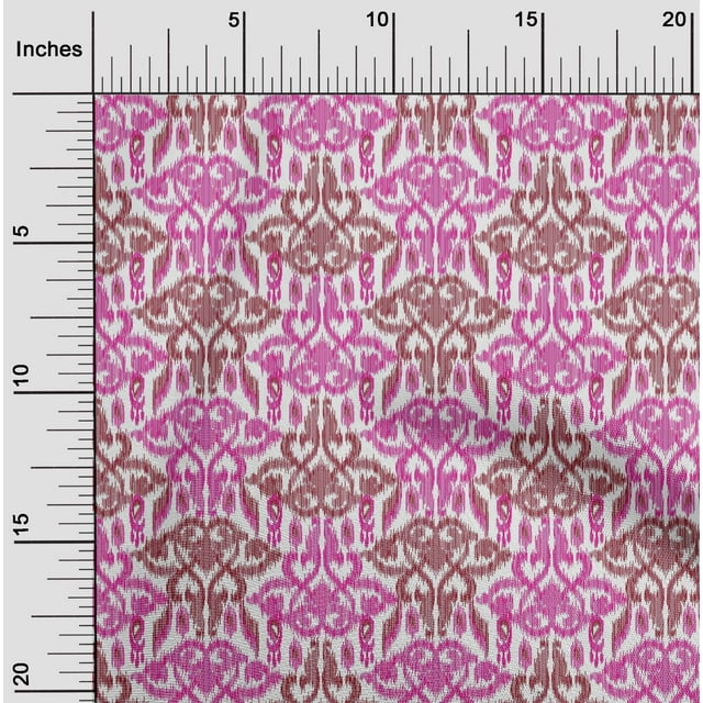 oneOone Polyester Lycra Fabric Swirl & Paisley Ikat Decor Fabric Printed BTY 56 Inch Wide