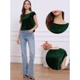 thumbnail image 2 of DARING DIVA Women's Velvet Christmas Party Crew Neck Cap Sleeve Top L Dark Green, 2 of 6