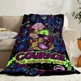 thumbnail image 2 of Courage the Cowardy Dog Inspired Throw Blanket Flannel All Season Purple Neon Green Horror for Fans Home Decor Birthday Halloween Couch Bedspread Couch Accessory Cartoon Bedding Bedspread, 2 of 6