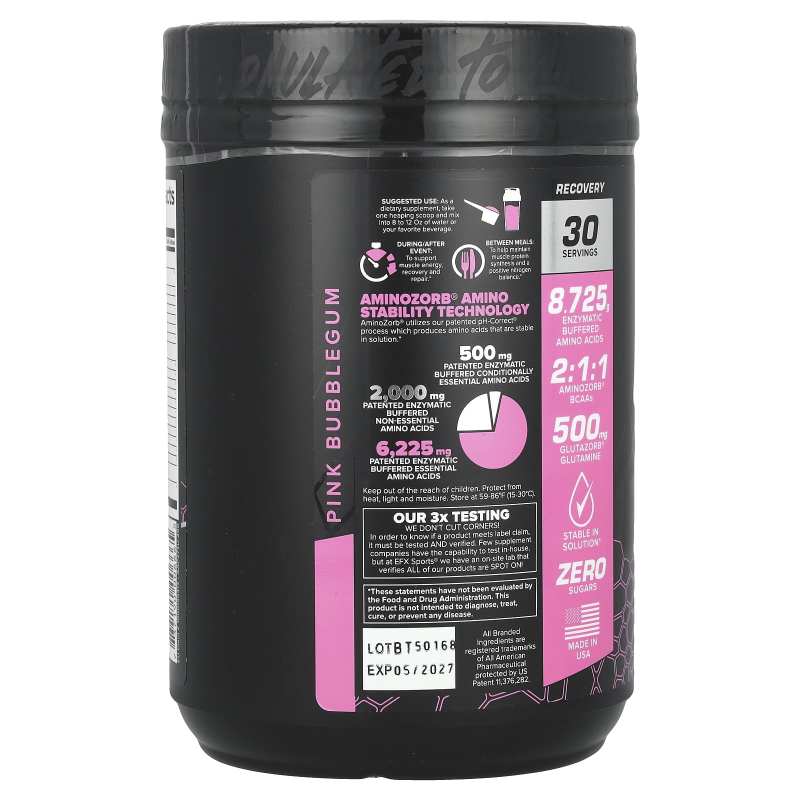 EFX Sports AminoZorb® Elite 21, Pink Bubblegum, 13.76 oz (390 g