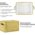 thumbnail image 3 of FREEAMG Golden Glitter Texture Storage Basket 1 Pack, Collapsible Organizer Large Toys Clothes Storage Bin with Handle for Home, Office, Shelves, Closet, 3 of 7