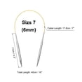 thumbnail image 2 of Uxcell Size US 10 Knitting Needles Circular Needle 16 inch Round Metal Stainless Steel Needle for Handmade Projects DIY Knitting, 2 of 6