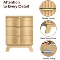 thumbnail image 5 of Fluted Dresser for Bedroom,3 Drawer Dresser for Closet Organizer and Storage Cabinet,Chest of Drawers with Gold Handle,Nightstand,Storage Organizer for Living Room,Bedroom,Natural Oak, 5 of 8
