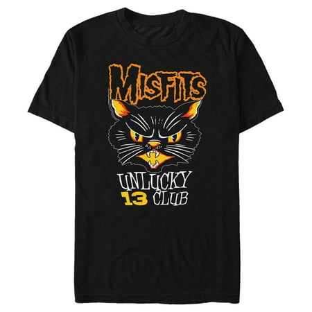 Men's Misfits Unlucky 13 Club Cat Graphic Tee Black Medium
