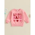 thumbnail image 4 of Elippeo Baby Girl Valentine Sweatshirts Long Sleeve Round Neck Heart Letter Embroidery Pullovers Warm Tops 6 12 18 24 Months 3 4 Years, 4 of 10