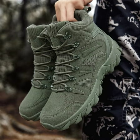 

Men‘s Upgraded Desert Combat Training Boots for Male Outdoor Camping: Anti-wear Rapid Response Fishing Hunting Hiking Sneakers