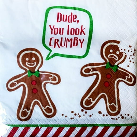 Various Christmas Crumby Small Napkins, 16 Count