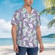 thumbnail image 3 of Balery Lavender Flowers Camisas hawaianas de manga corta para hombre, camisas playeras de corte holgado, camisas de vacaciones con botones,Small, 3 of 7