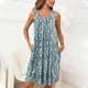thumbnail image 1 of Camisón de mujer con estampado y bolsillos, sin mangas, plisado, cuello redondo, 1 of 7