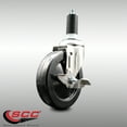 thumbnail image 2 of 5 Inch 316SS Soft Rubber Wheel Swivel 1-1/4 Inch Expanding Stem Caster Brake SCC, 2 of 2