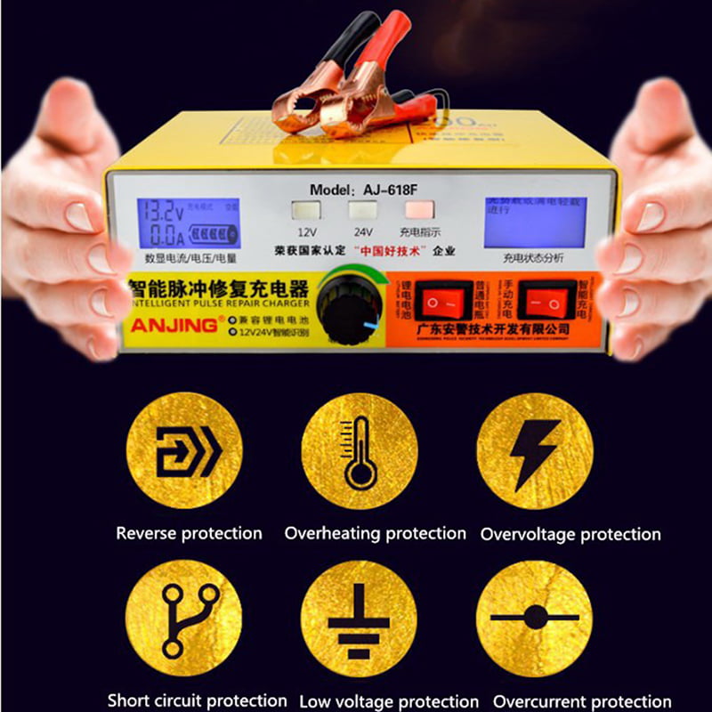 Automatic Intelligent Pulse Repair Type 12V 24V 400AH Car Battery Charger AJ-618 