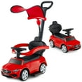thumbnail image 1 of Gymax 3-in-1 Toddler Push Car w/Adjustable Canopy Under Seat Storage Realistic Sounds Red, 1 of 10