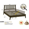 thumbnail image 2 of Acacia Kaylin Solid Wood Bed Frame with Headboard, Signature Headboard Wood Bed, Queen - Mocha, 2 of 8