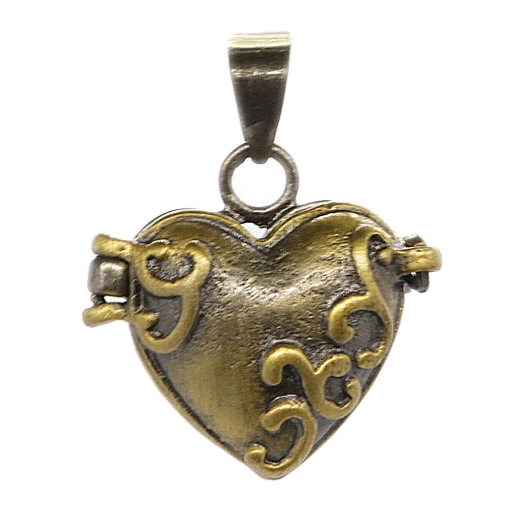 Tnarru Durable Brass Memorial Lock Urn Jewelry Pendant Hold Cremation Keepsake Necklace for Ashes Hair - Heart Pendant, 2 sizes