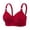 Red, variant on Push up Bras for Older Women Front Zip Wireless Large Breasts Brassiere Full Cup Back High Support Lingerie