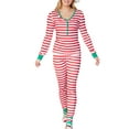 thumbnail image 1 of Doublju Women's Long Sleeve Striped Pajama Sleepwear 2 pcs Set (Plus Size Available), 1 of 4