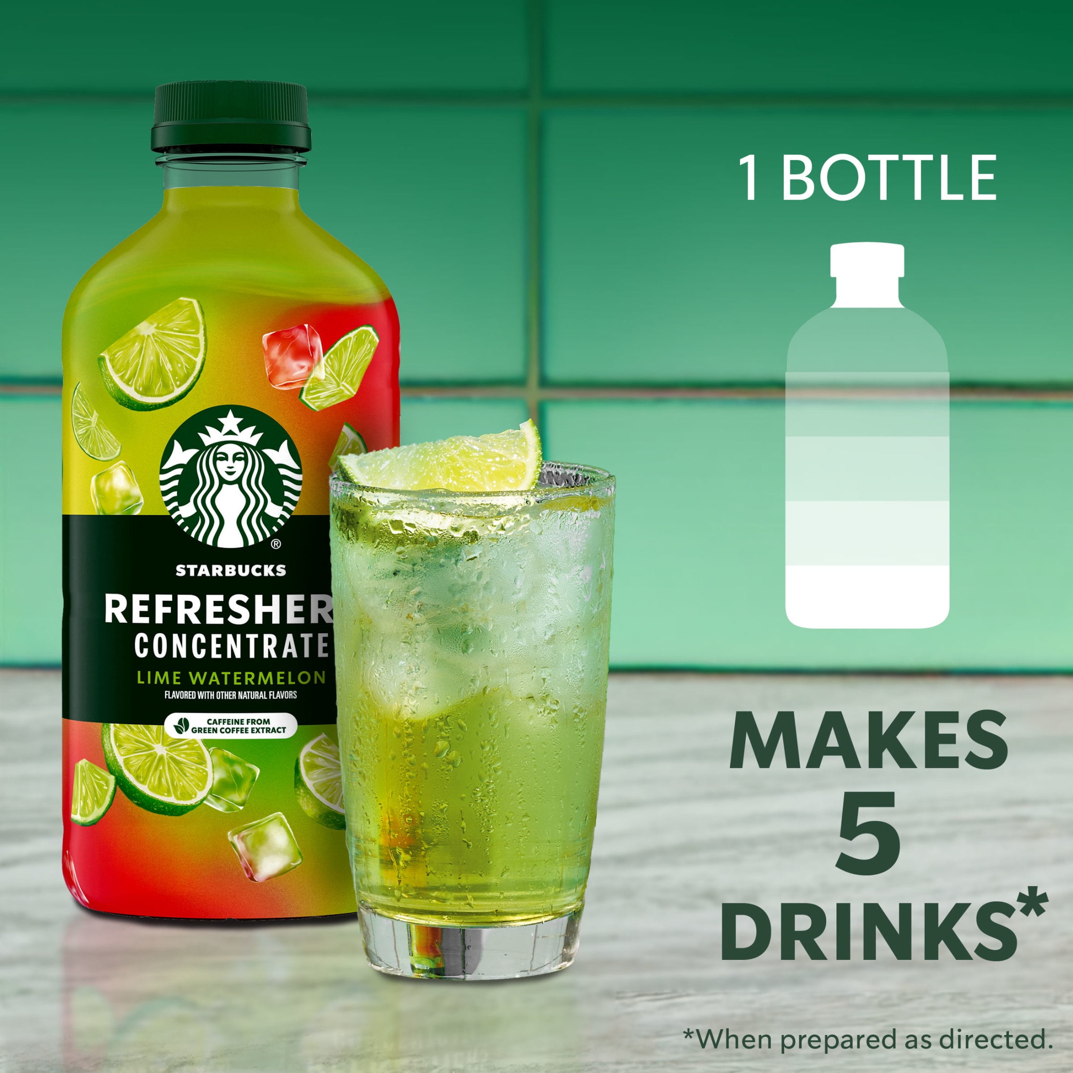 Starbucks at Home Refreshers Concentrate Lime Watermelon, Refreshing Drink, Cold Drinks 32 fl oz