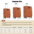 thumbnail image 2 of 5 Piece Luggage Set, 20"/24"/28" Fabric Lightweight Suitcase with Expandable Travel Duffel Bag and Toiletry Bag, TSA Lock, Portable Luggage Travel Set for Family Self-driving Tours, Orange, 2 of 7