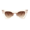 thumbnail image 3 of Wave Arm Squared 80s Geometric Cat Eye Mod Sunglasses Peach Brown, 3 of 4