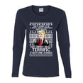 thumbnail image 2 of Wild Bobby Great Terrific Merry Christmas Funny Donald Trump Political Women Graphic Long Sleeve Tee, Navy, Medium, 2 of 5