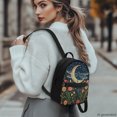 thumbnail image 3 of HELLHERO Dragonfly Moon Floral Theme Small Backpack for Outing Shopping, Lightweight Travel Shoulder Bags Polyester Front Pocket Mini Backpack, 3 of 8